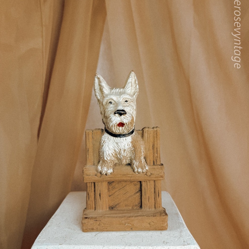 Syroco Wood Westie Brush Holder